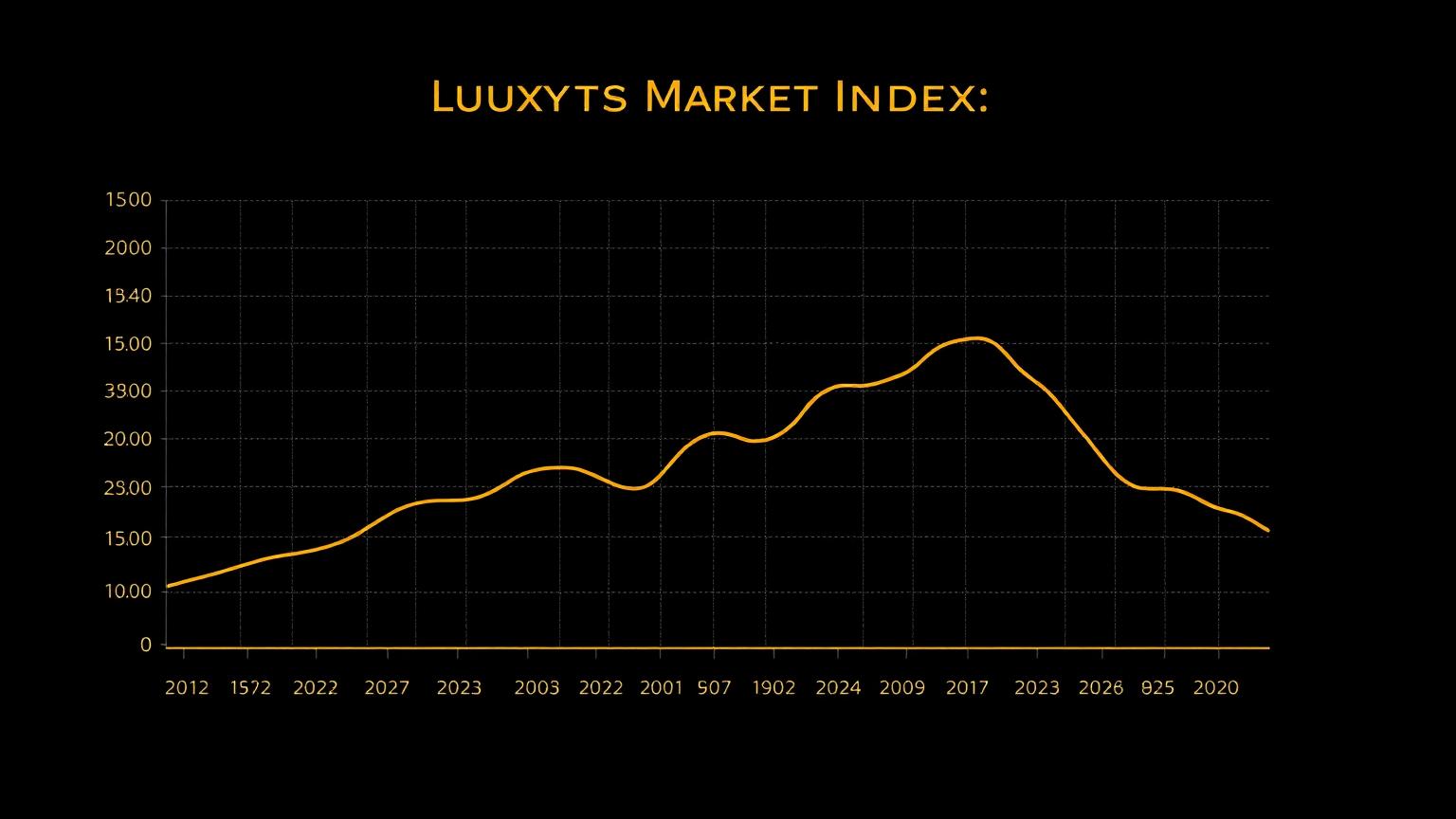 Line chart of the luxury watch market index showing the 2022 peak, the correction, and 2026 stabilization